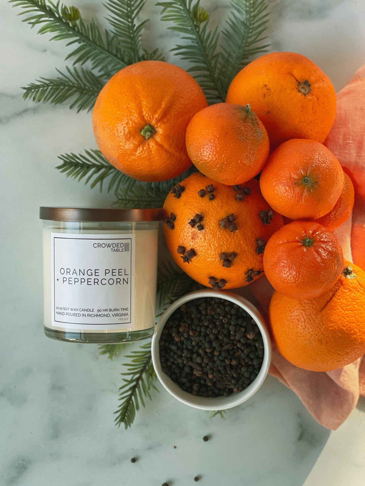 Orange Peel + Peppercorn 10 oz. Pure Soy Wax Candle