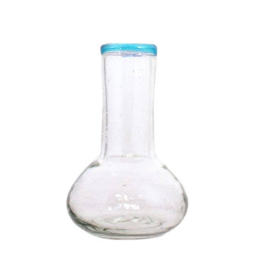 Small Aqua Rim Bulb Vase