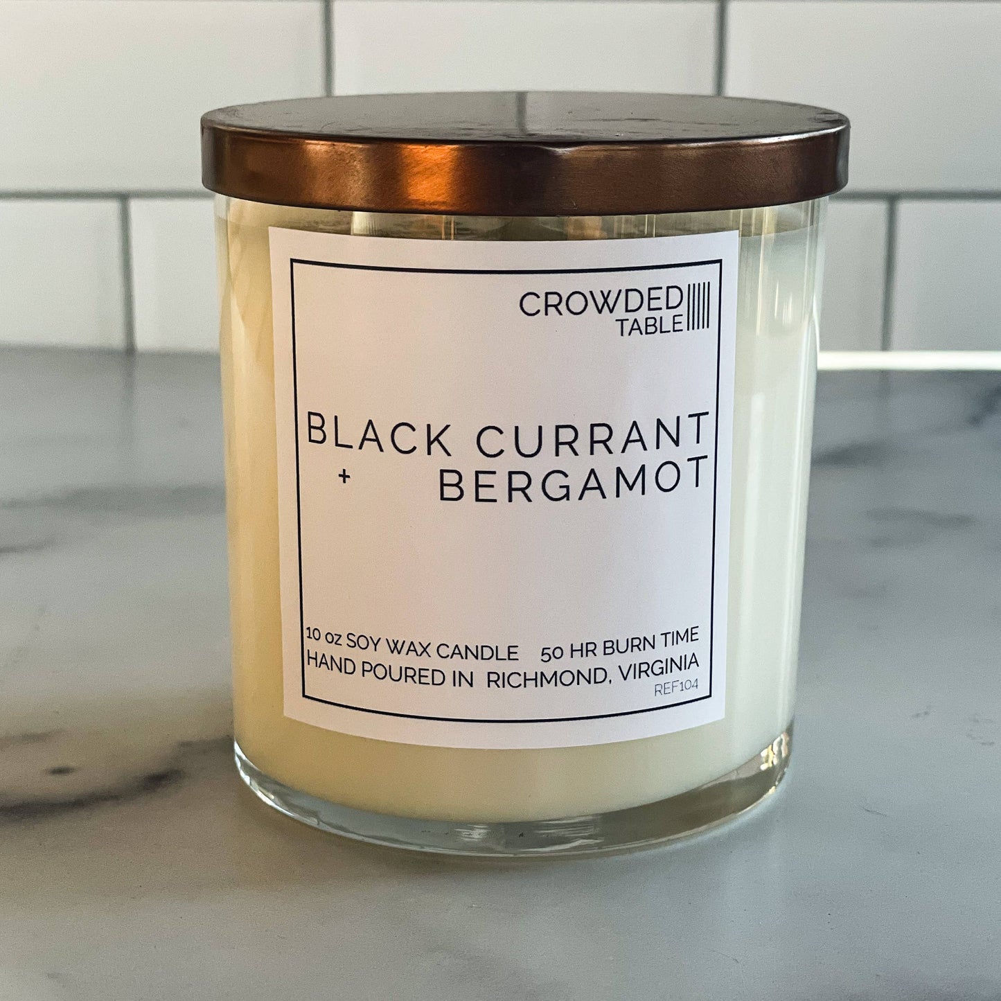 Black Currant + Bergamot 10 oz. Pure Soy Wax Candle