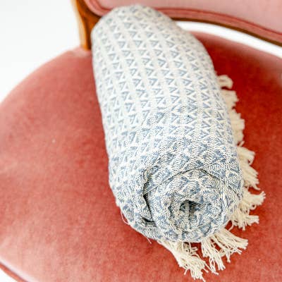 Sky Cotton Yarn Throw