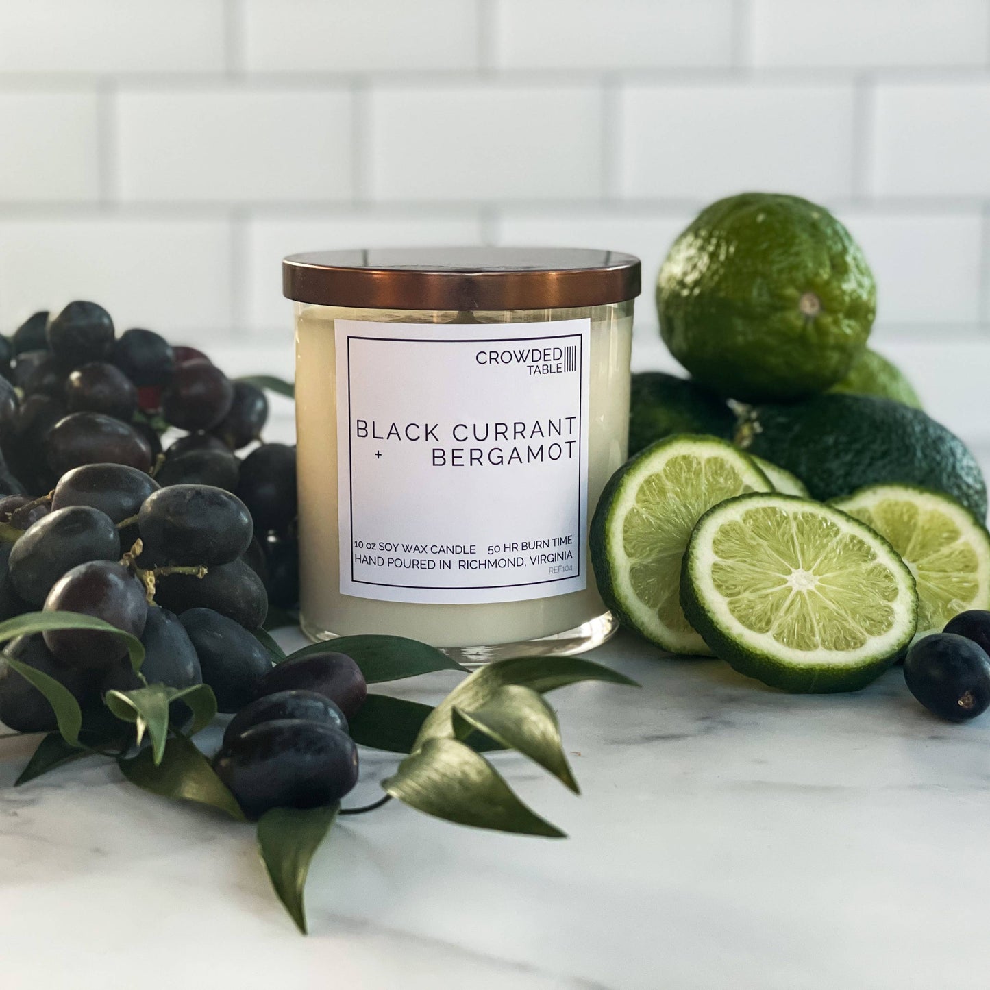 Black Currant + Bergamot 10 oz. Pure Soy Wax Candle