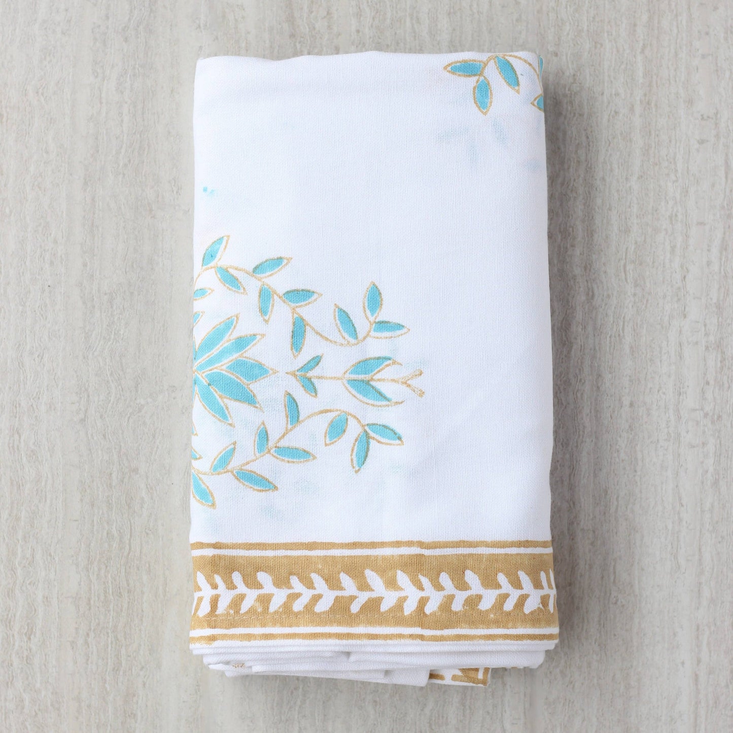 Tablecloth - Lotus (Large), Saltwater & Neutral (Neutral Border): 60" x 120"