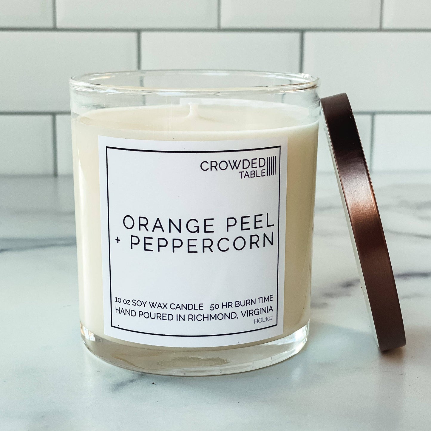 Orange Peel + Peppercorn 10 oz. Pure Soy Wax Candle