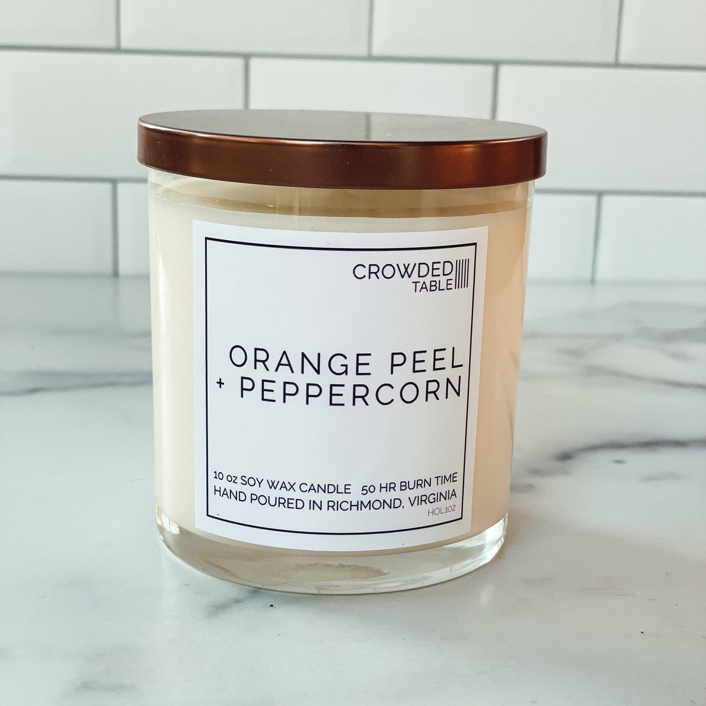 Orange Peel + Peppercorn 10 oz. Pure Soy Wax Candle