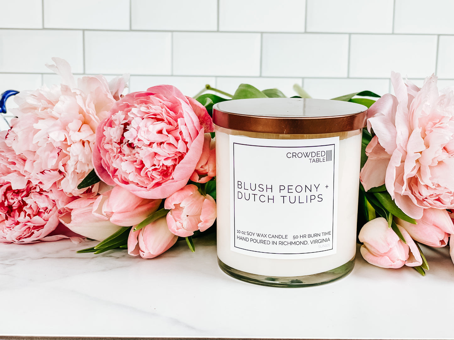 Blush Peony + Dutch Tulips 10 oz. Soy Wax Candle