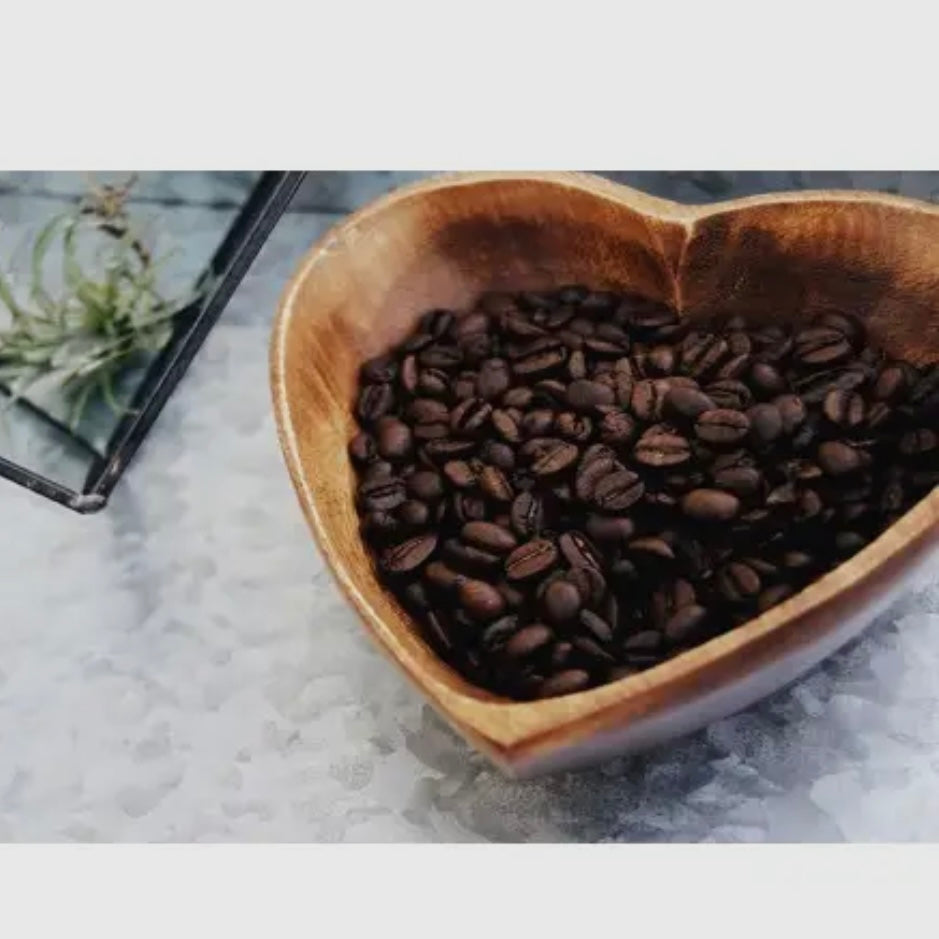 Acacia wood 6” heart bowl