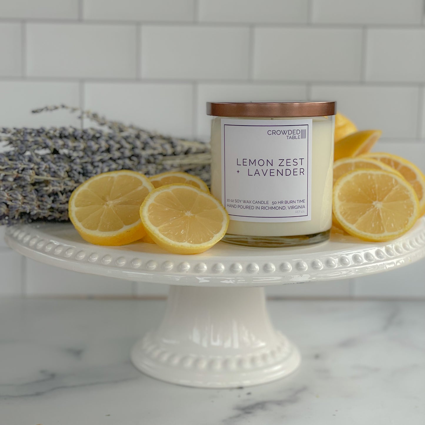 Lemon Zest + Lavender 10 oz. Pure Soy Wax Candle