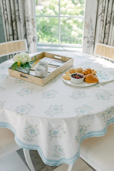 Tablecloth - Lotus (Large), Saltwater & Neutral