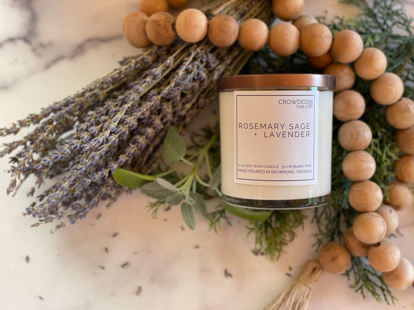Rosemary Sage + Lavender 10 Oz. Pure Soy Wax Candle