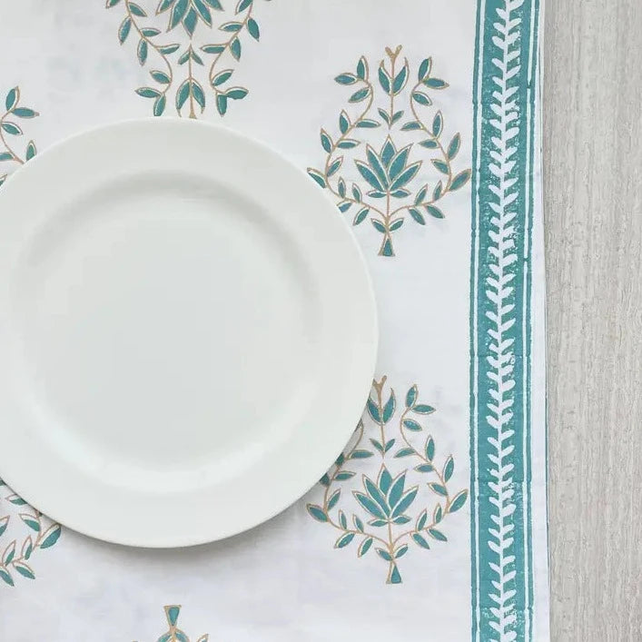 Tablecloth - Lotus (Large), Saltwater & Neutral