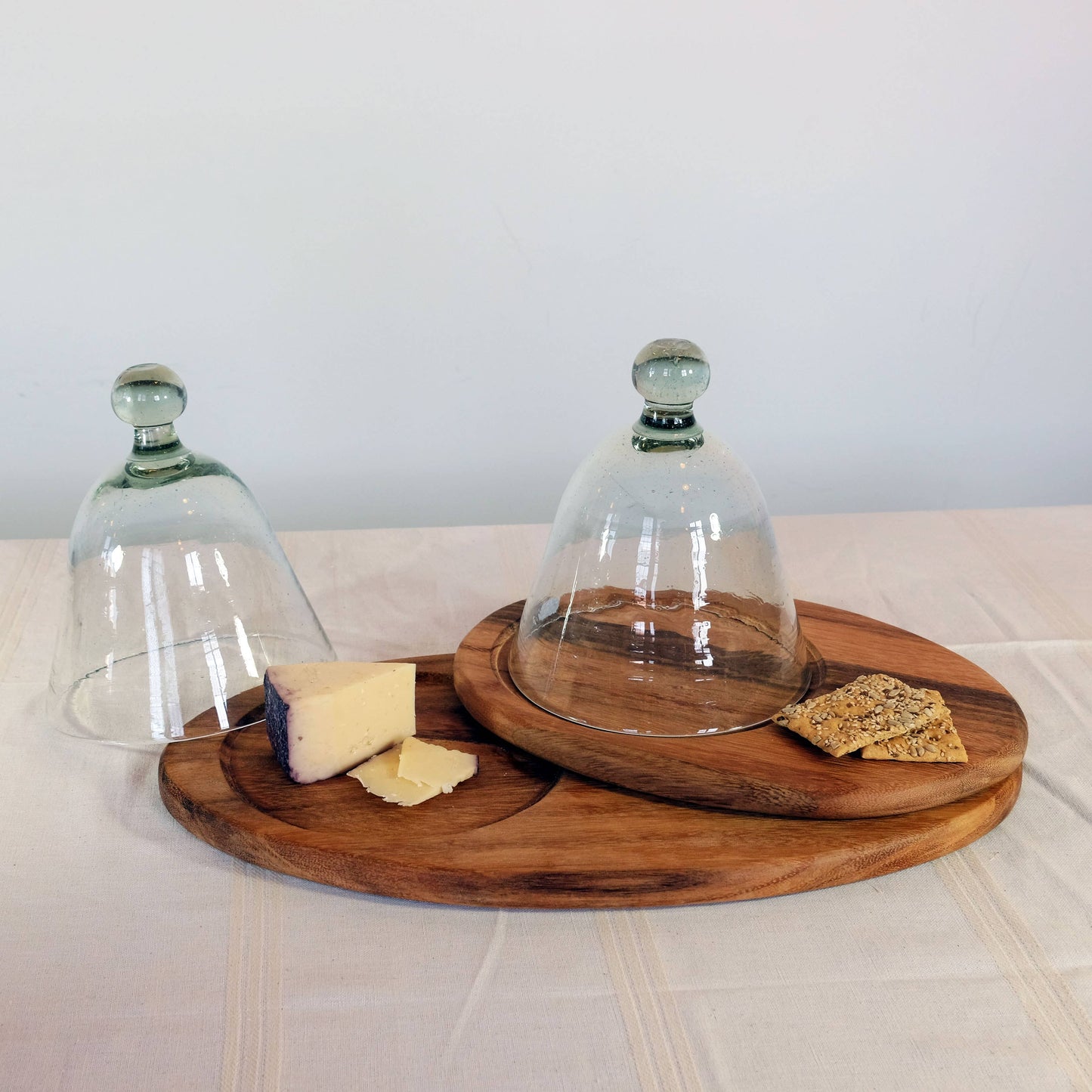 Long Oval Wood Cheese Board with Dome