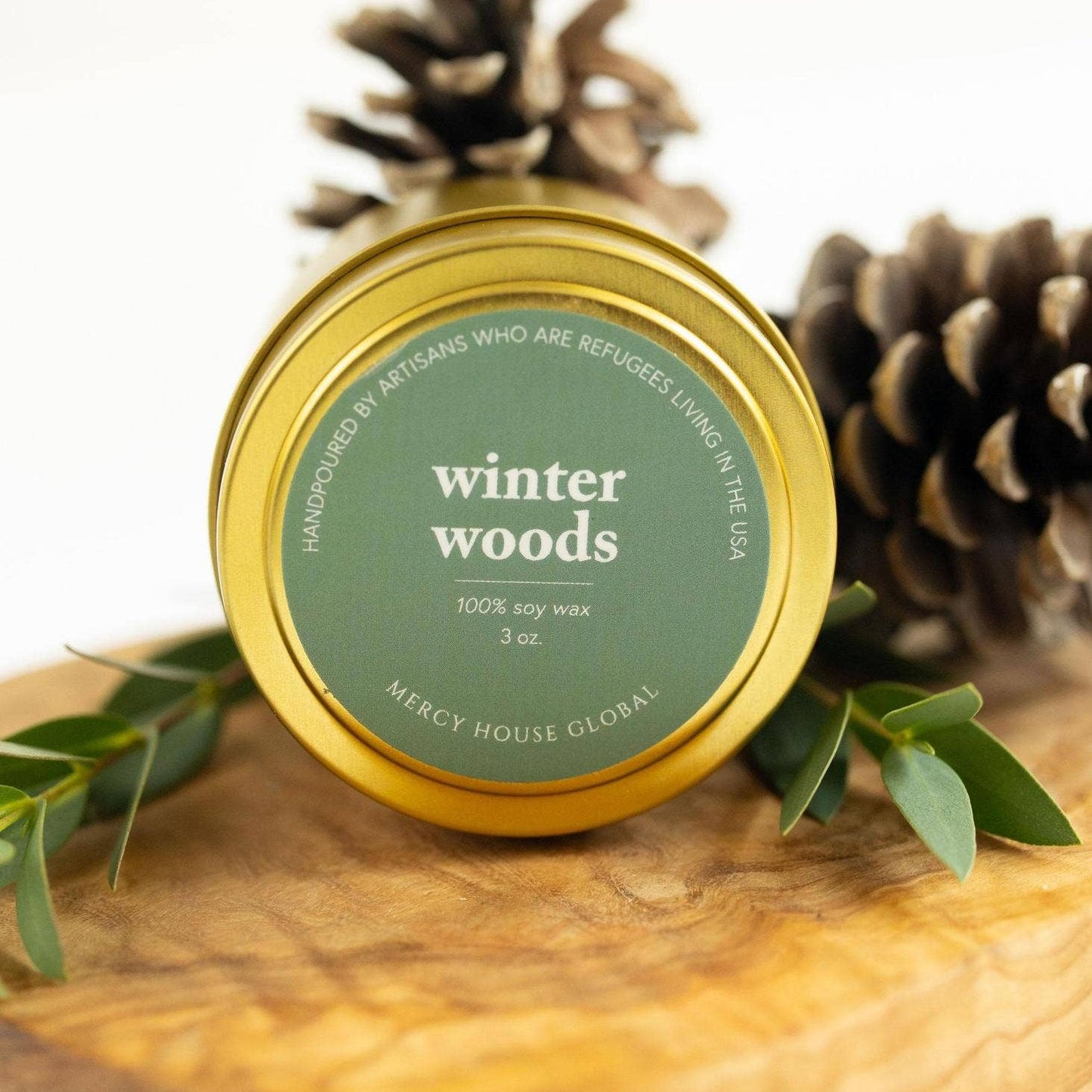 Winter Woods | 3 oz Gold Tin Candle