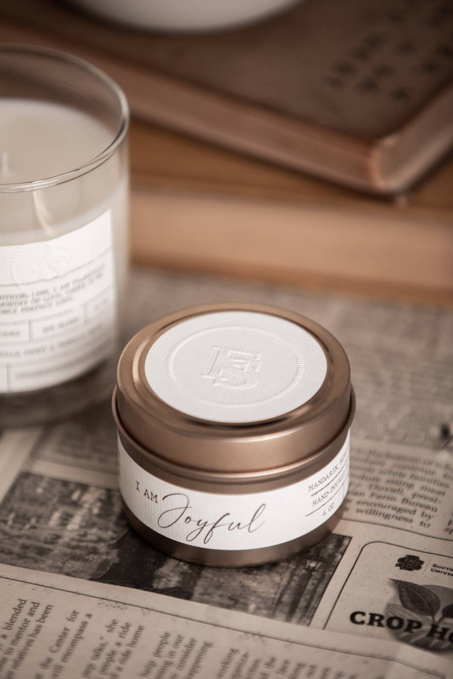 I AM Joyful Travel Tin Candle