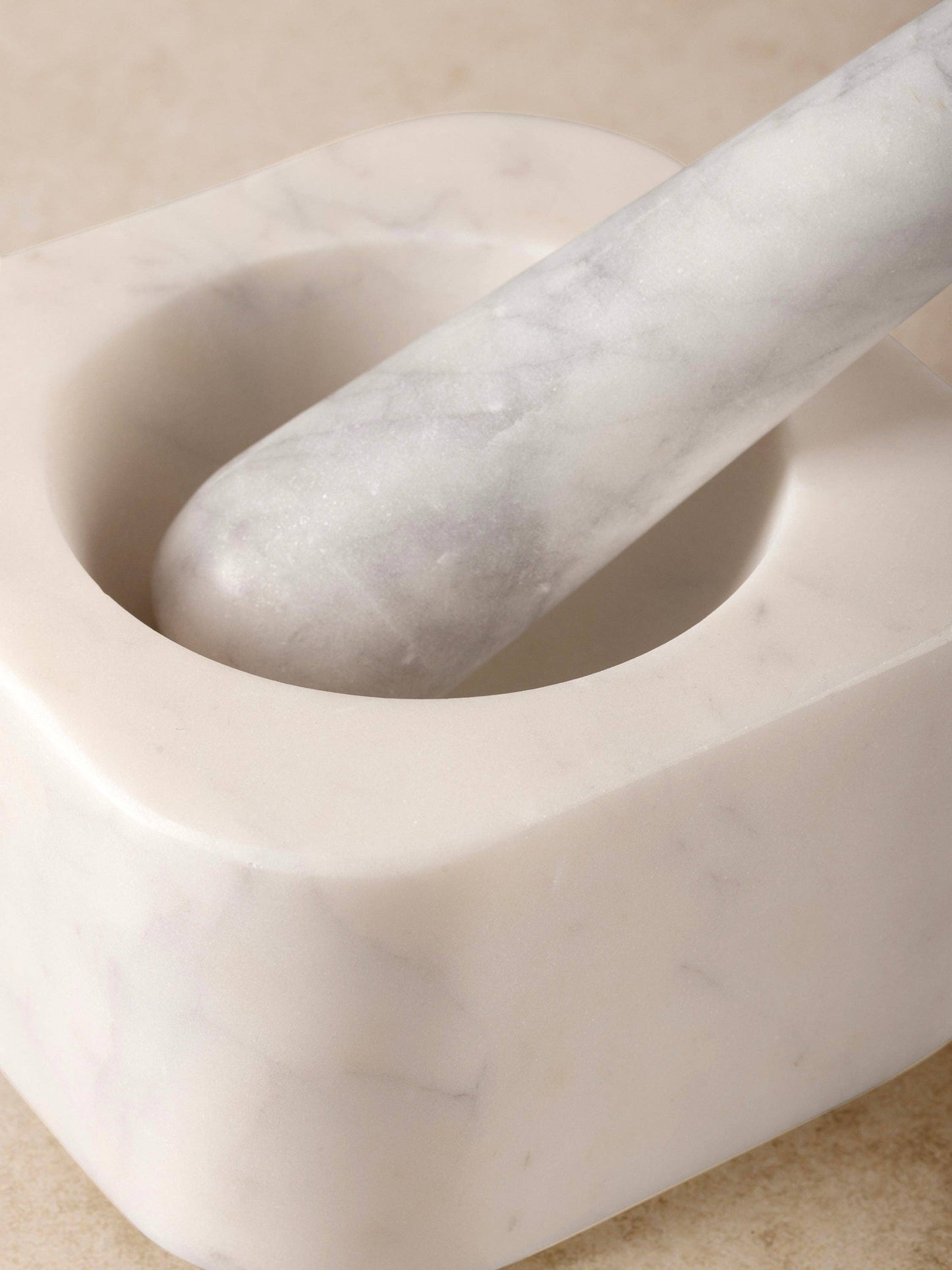 White Marble Mortar & Pestle Set