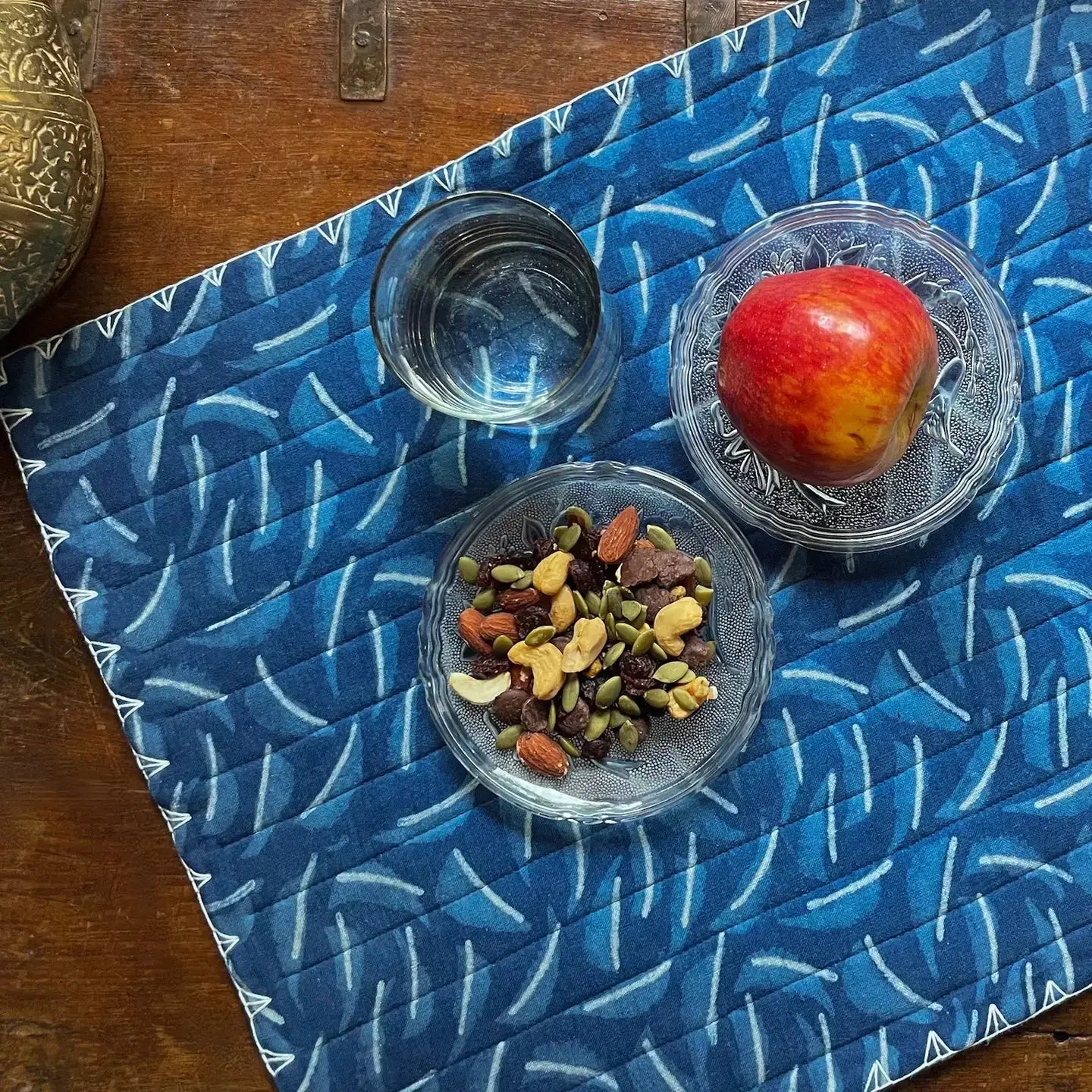 Handmade Quilted Placemats Fair-Trade (Set of 6): Neem Leaf