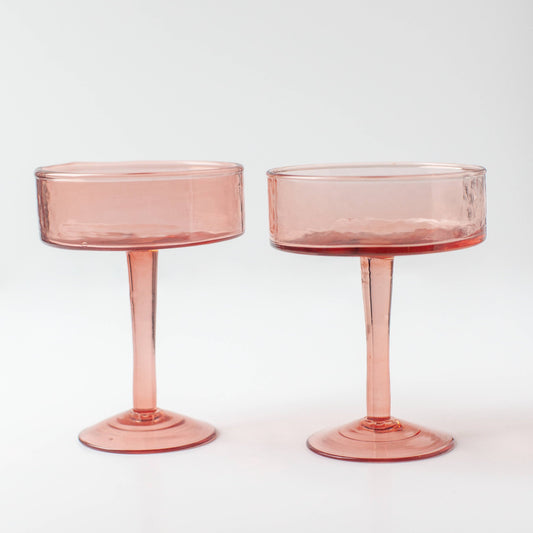 Handblown Hammered Cocktail Glass - Set | 2 (Available in 2 Colors)