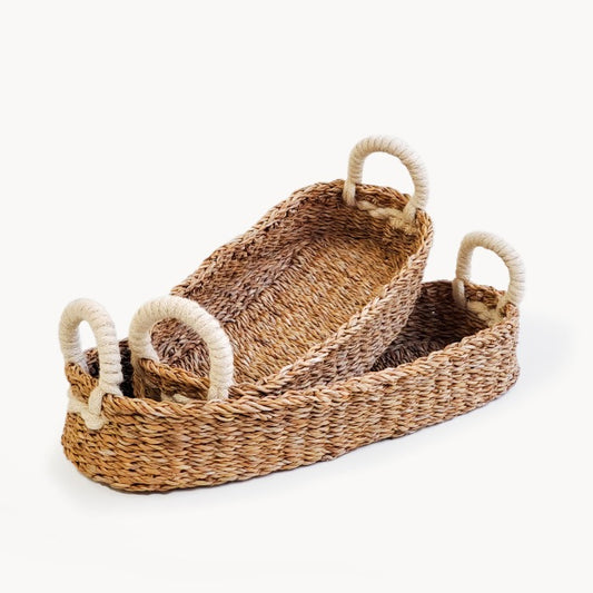 Savar Bread Basket with White Handle-0