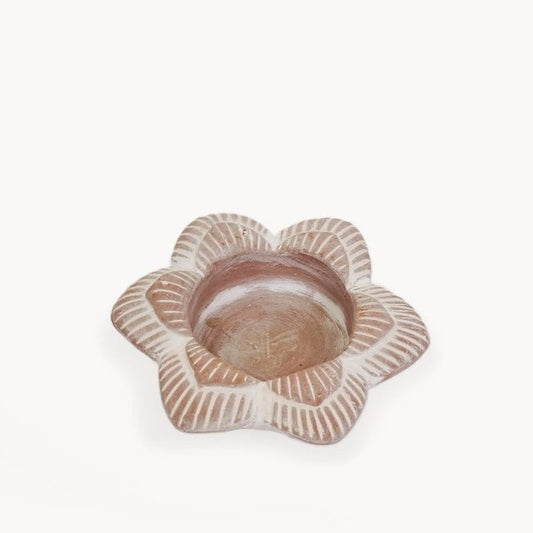 Terracotta Tea Light Candle Holder - Flower-0