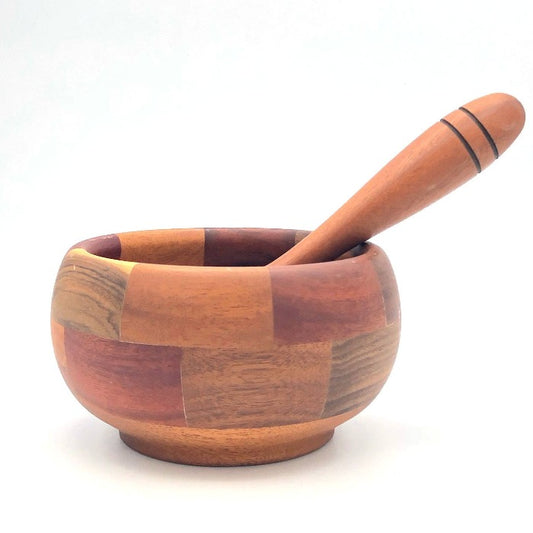 Tropical Hardwood Mortar & Pestle - Multi-Wood