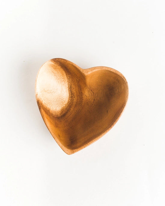 heart shapes acacia wood bowl