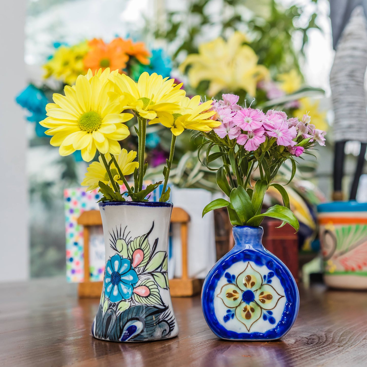 Stoneware Hummingbird Vase