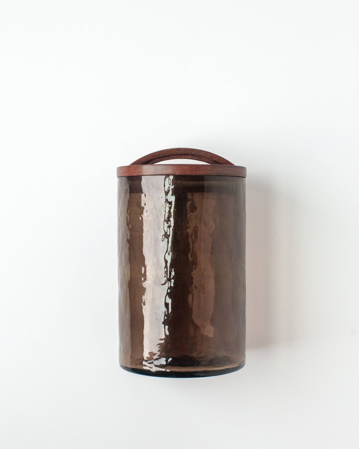 Handblown Hammered Glass Canisters: Small / Blush