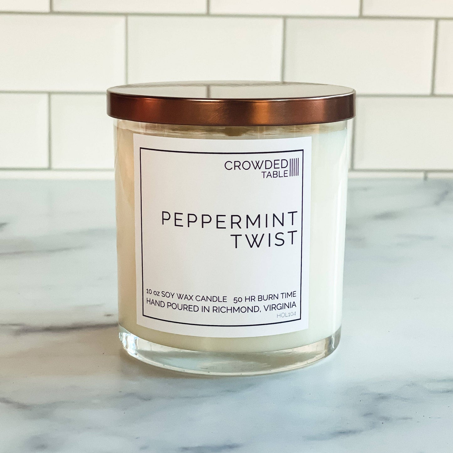 Peppermint Twist 10 oz. Pure Soy Wax Candle: 10 oz. Pure Soy Wax Candle