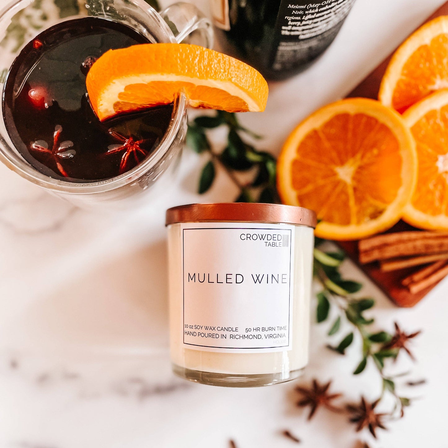 Mulled Wine 10 oz. Pure Soy Wax Candle: 10 oz. Pure Soy Wax Candle