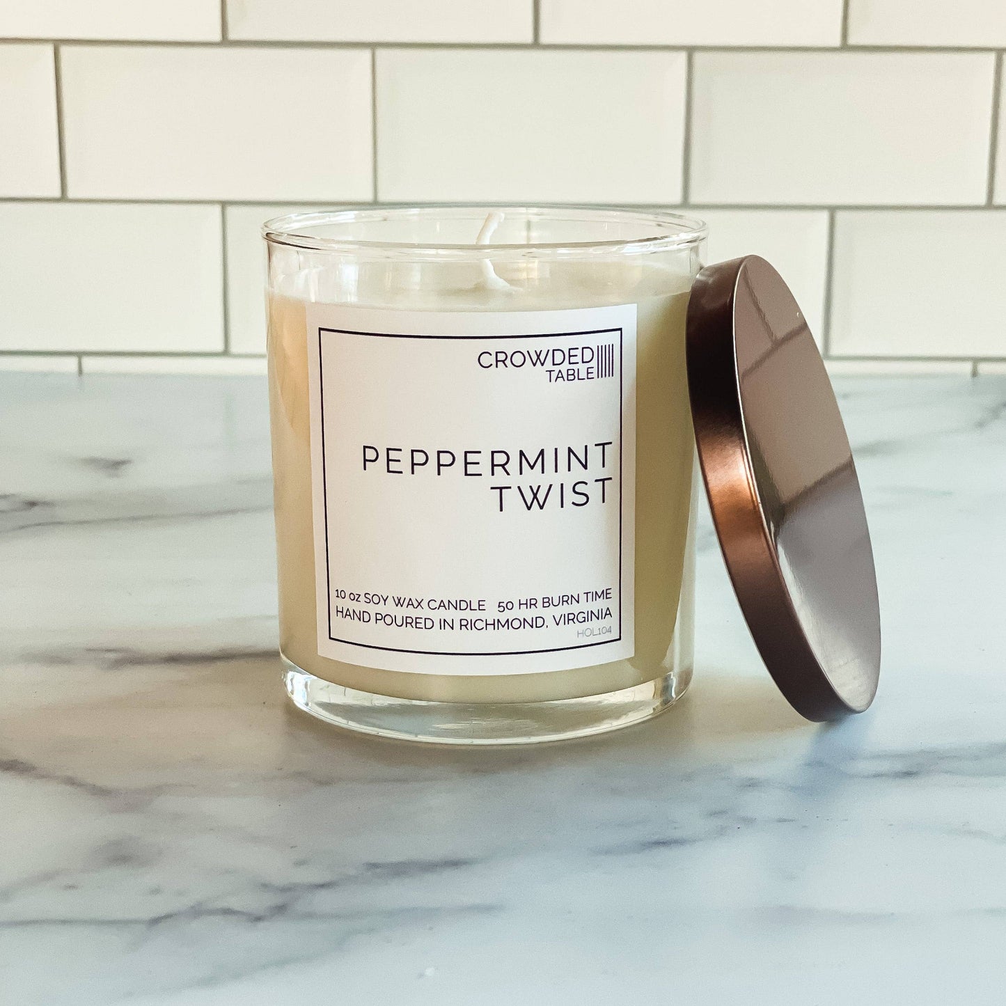 Peppermint Twist 10 oz. Pure Soy Wax Candle: 10 oz. Pure Soy Wax Candle