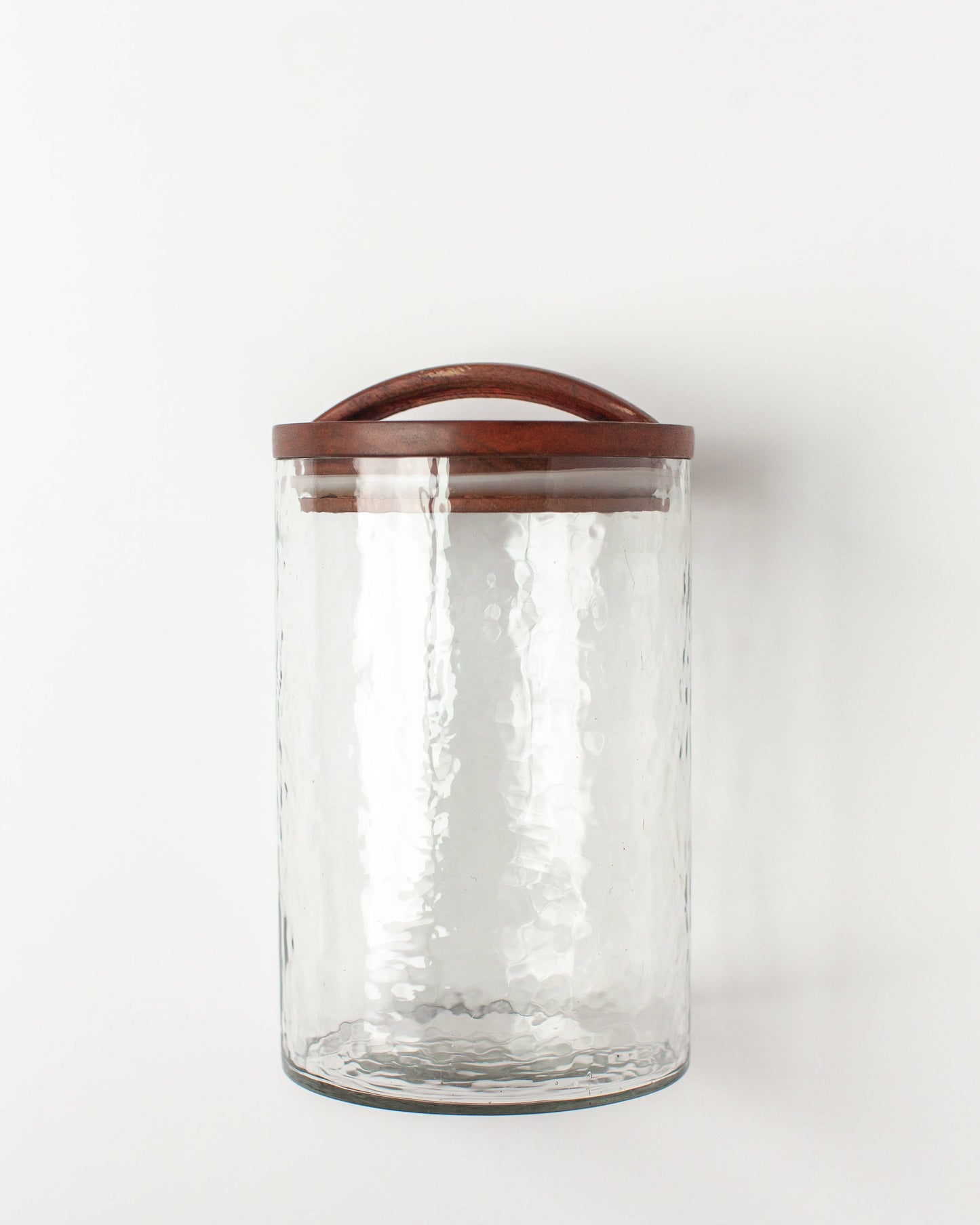 Handblown Hammered Glass Canisters: Small / Blush