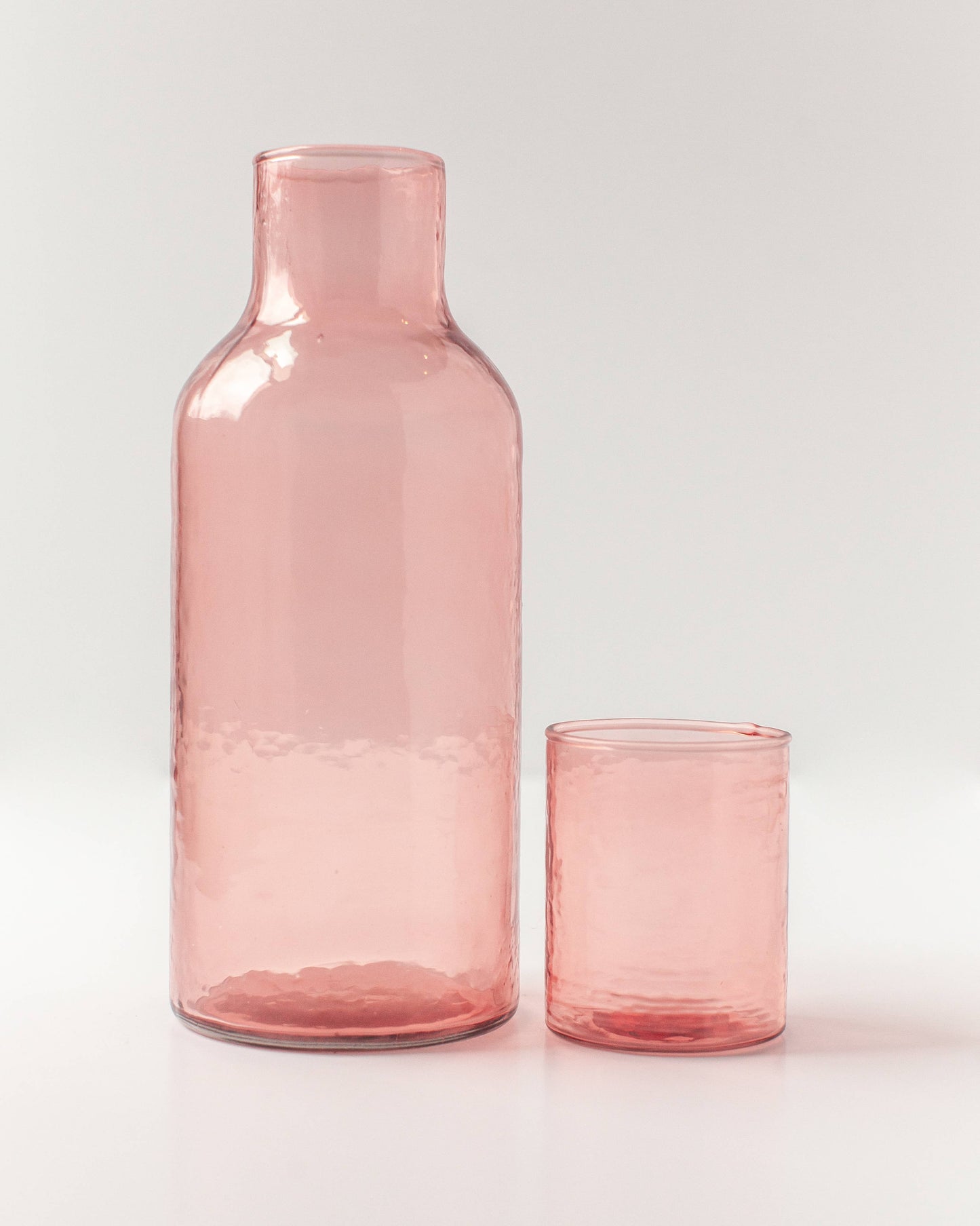 Handblown Hammered Glass Carafe (Available in 3 Colors)