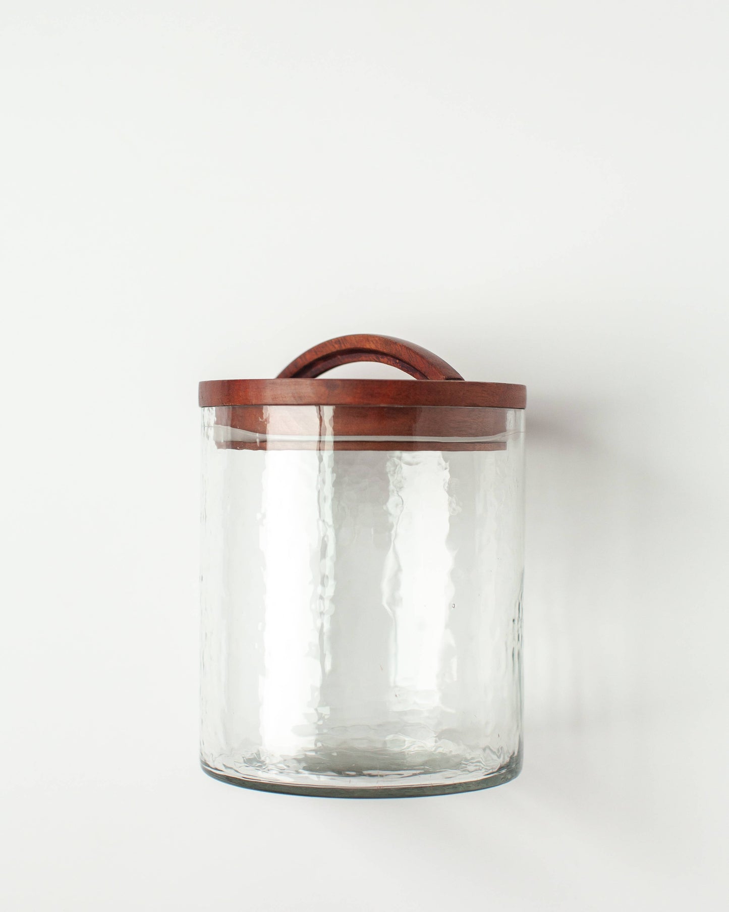 Handblown Hammered Glass Canisters: Small / Blush