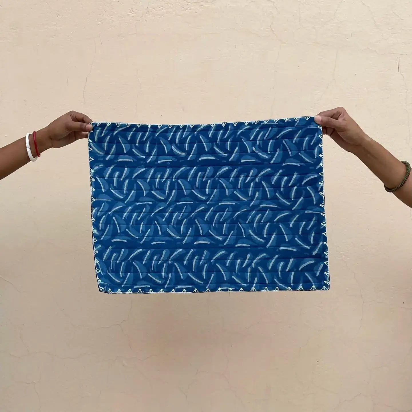 Handmade Quilted Placemats Fair-Trade (Set of 6): Neem Leaf