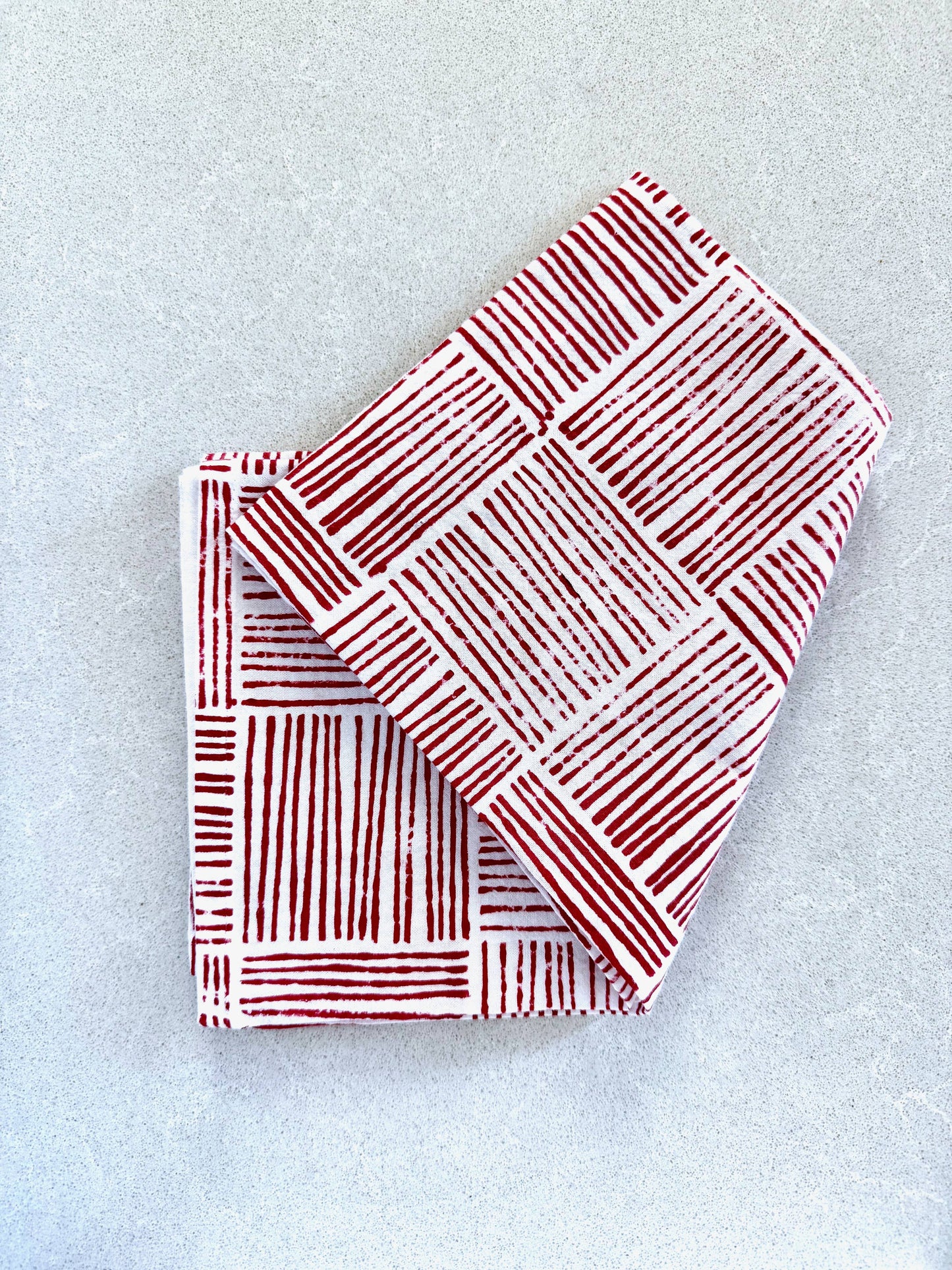 Tea Towel - Striped, Red