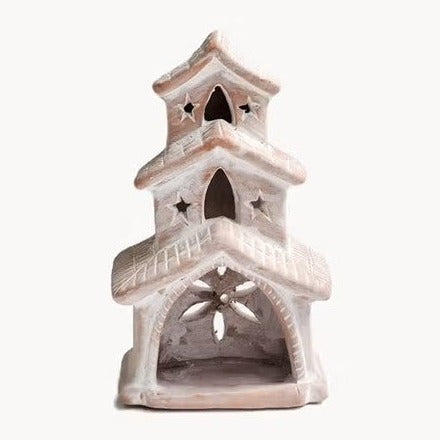 Terracotta Tea Light Candle Holder - House