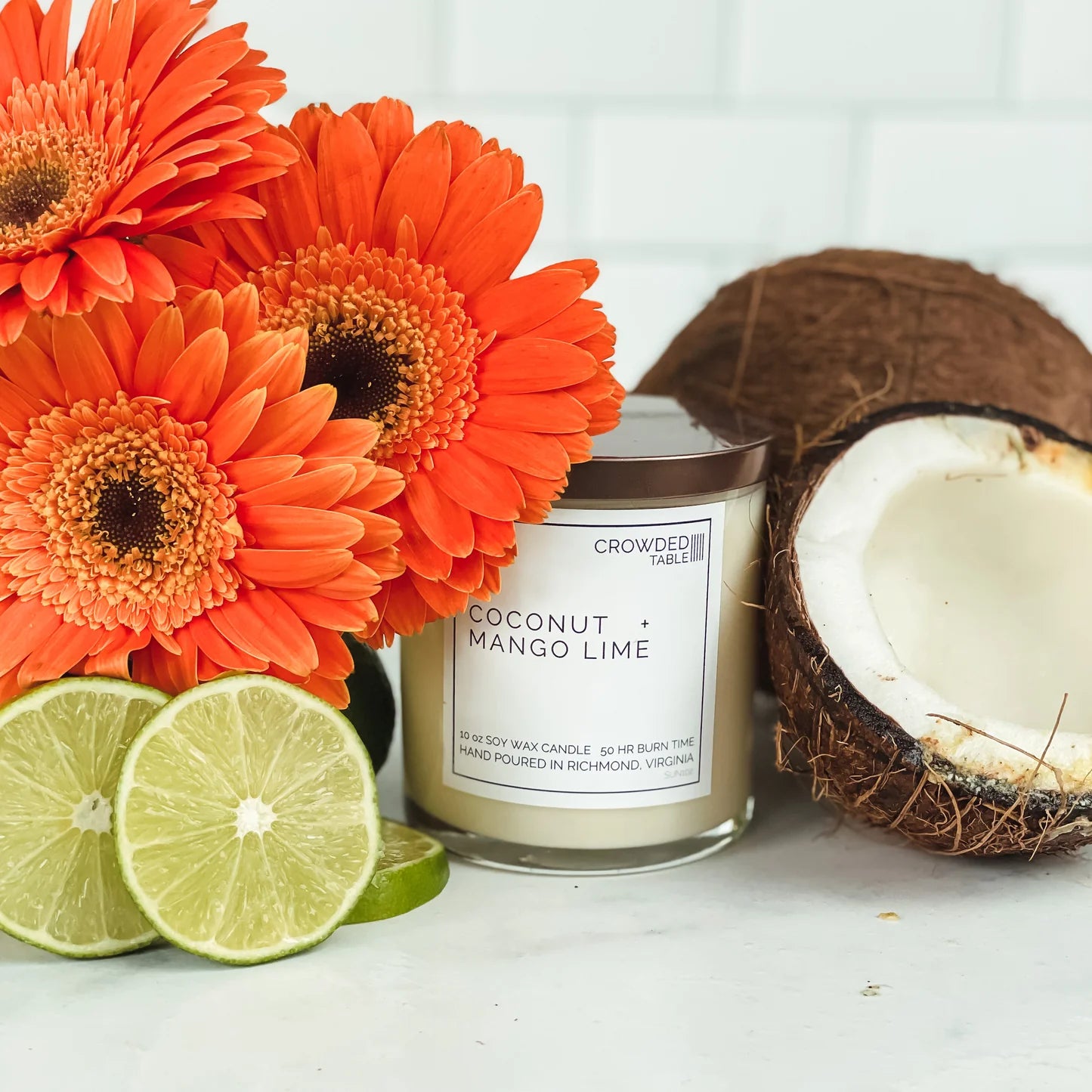 Coconut + Mango Lime 10 oz. Pure Soy Wax Candle