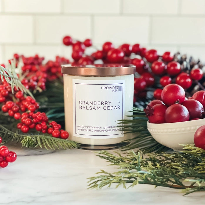 Cranberry + Balsam Cedar 10 oz. Pure Soy Wax Candle