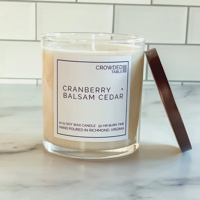 Cranberry + Balsam Cedar 10 oz. Pure Soy Wax Candle