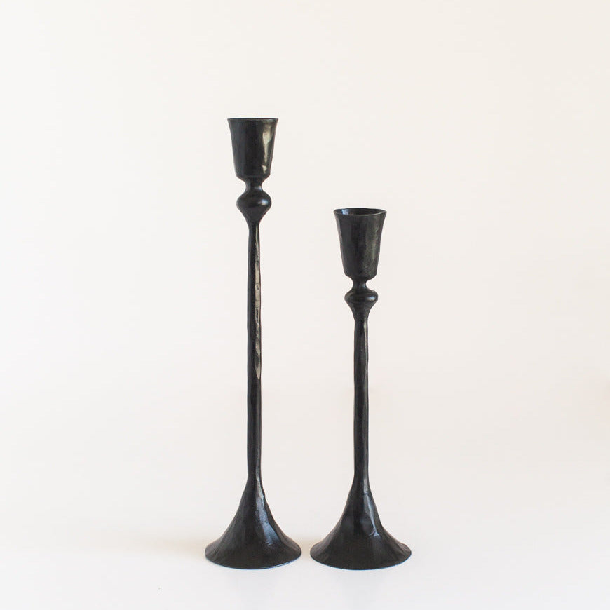 Gemini Hand-Forged Iron Candle Stands | Set of 2-2