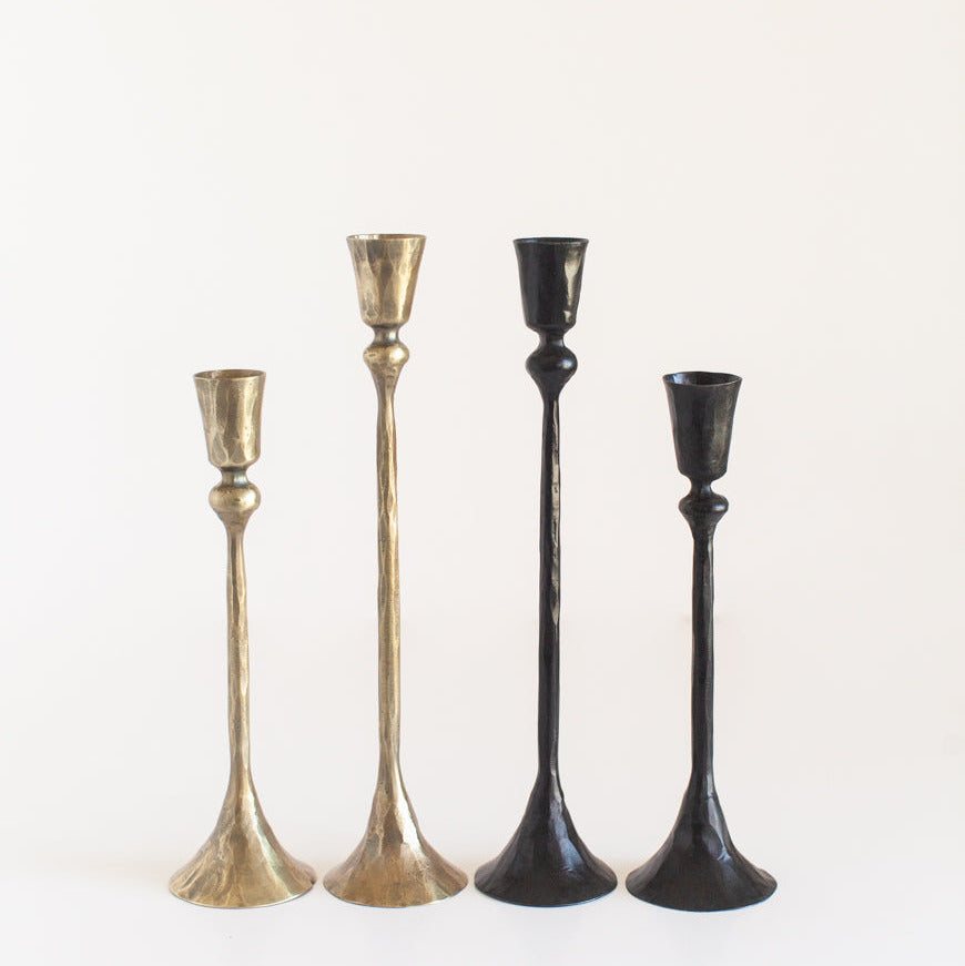 Gemini Hand-Forged Iron Candle Stands | Set of 2-3