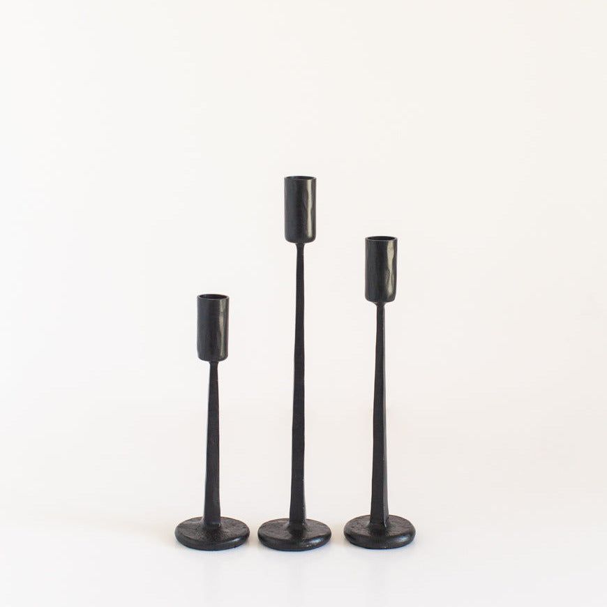 Dante Hand-Forged Iron Candle Stands | Set of 3-3