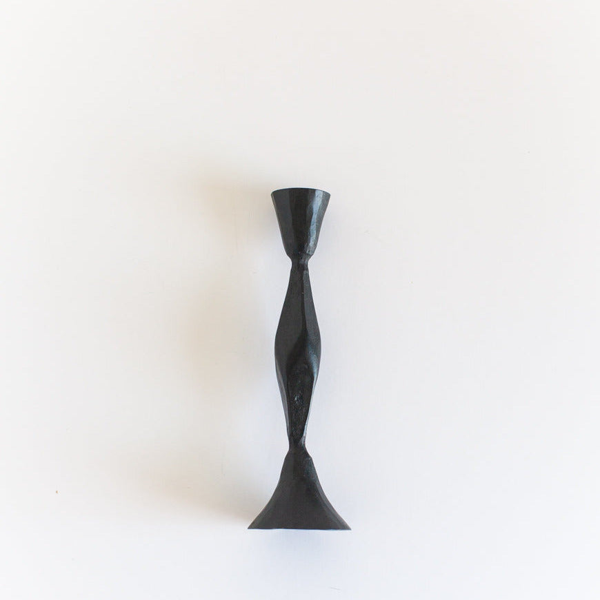 High Diamond Hand-Forged Iron Candle Stand-2