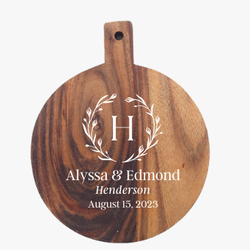 Personalized Wooden Round Serving Board - Small