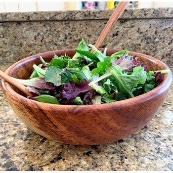 Tropical Hardwood Salad Bowl & Serving Set