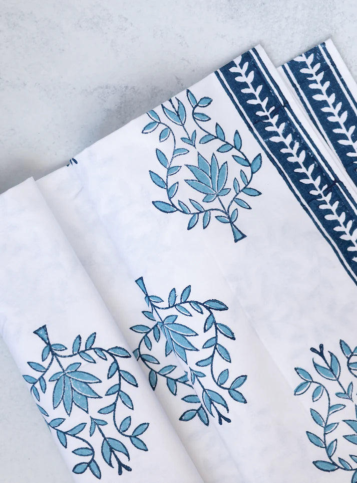 Tablecloth - Lotus, Uniform Blue & Navy