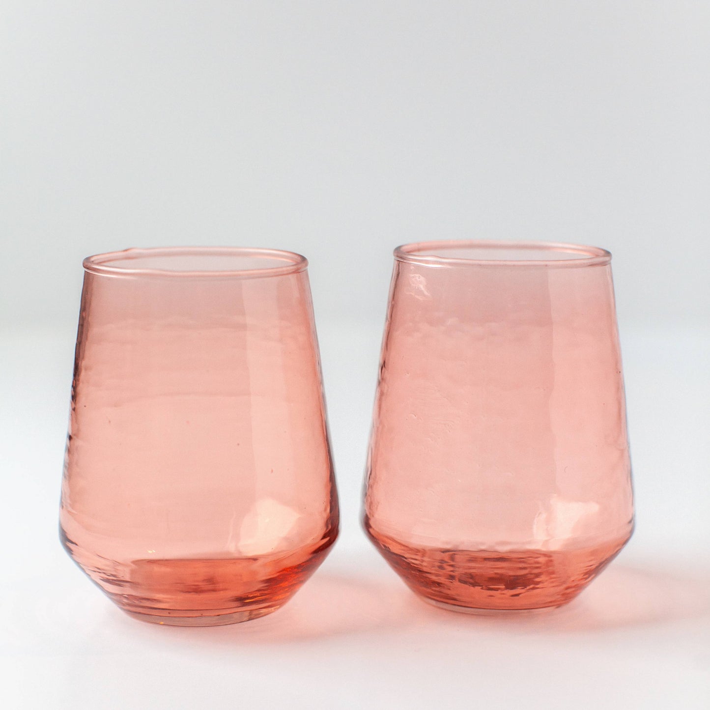 Handblown Hammered Glass Water Tumbler - Set | 2 (Available in 3 Colors)