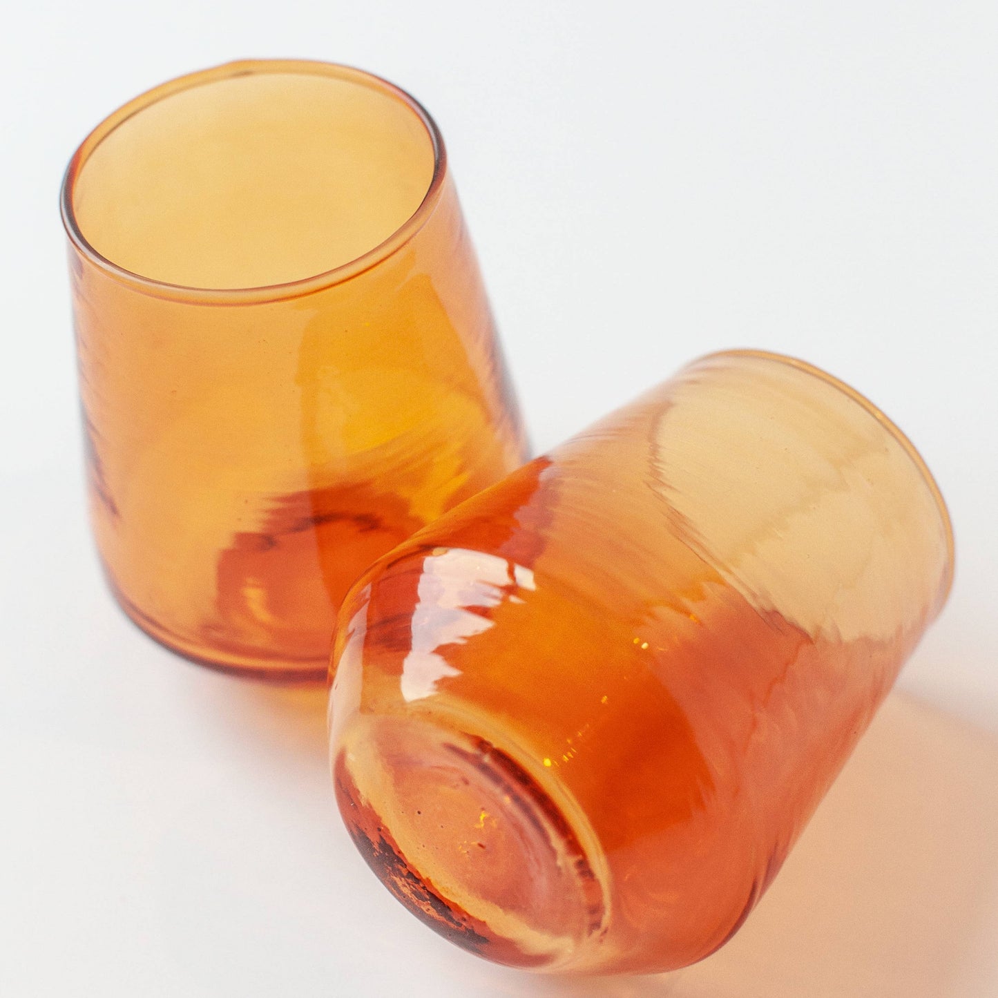 Handblown Hammered Glass Water Tumbler - Set | 2 (Available in 3 Colors)