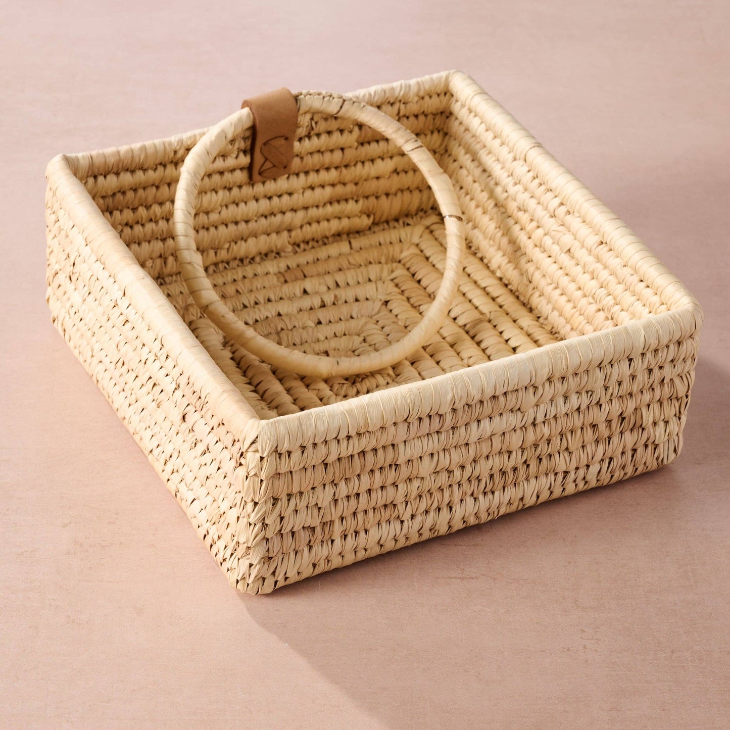 Khejur Woven Palm Leaf Napkin Basket