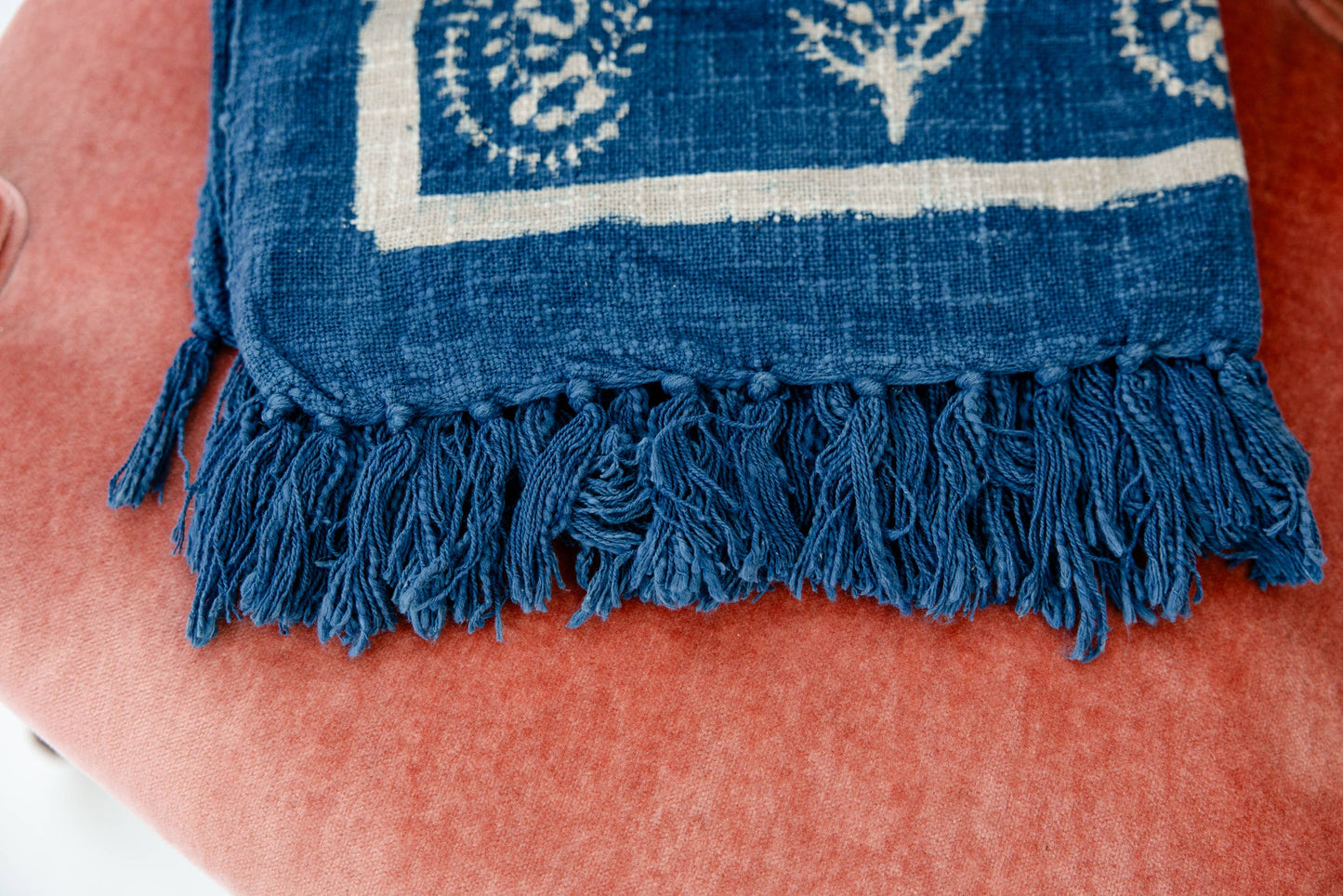 Cobalt Paisley Throw Blanket