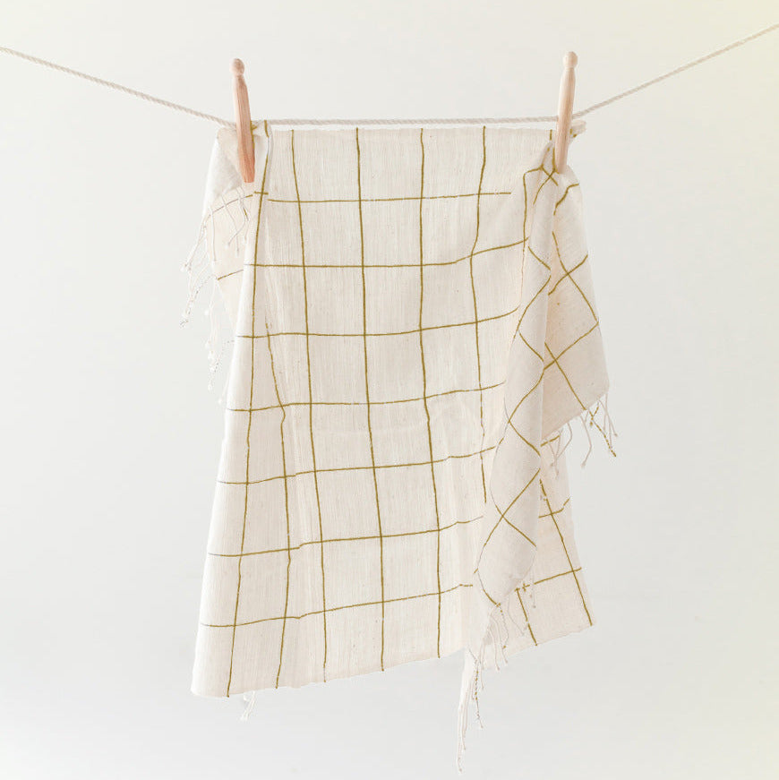 Windowpane Plaid Hand Towel-1